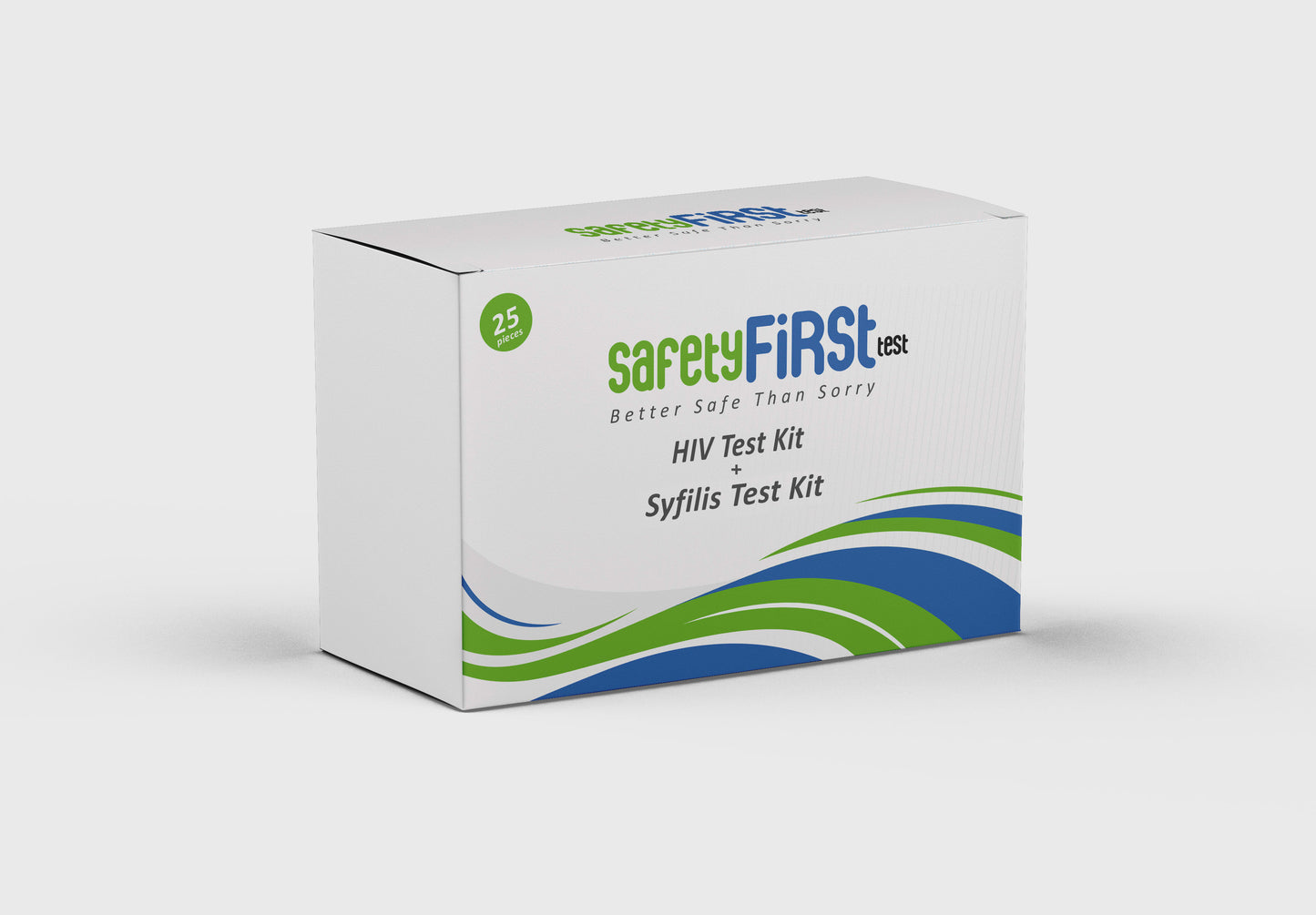 HIV & Syphilis Rapid Test Kit – Dual STD Detection for HIV-1, HIV-2, Subtype O & Syphilis – 25 Pieces – Safety First Test